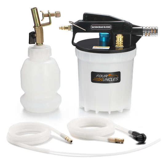 FOUR UNCLES 2L Brake Bleeder Vacuum Pump Kit - Pneumatic Brake Fluid Extractor with 1L Refilling Bottle for Automotive Bleeding, One-Person Operation