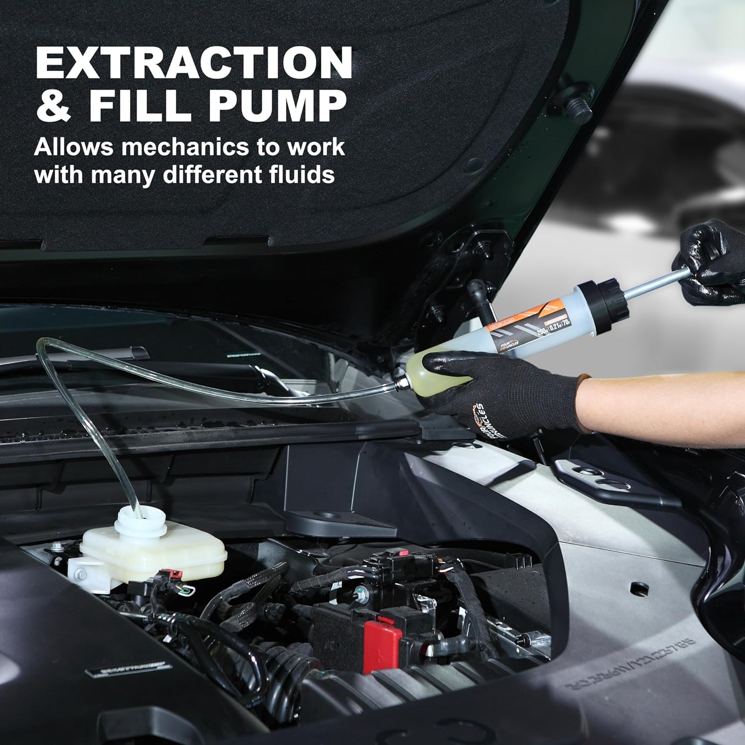 FOUR UNCLES 200cc Fluid Extractor & Fill Pump for Automotive Use - Oil Syringe with a 23